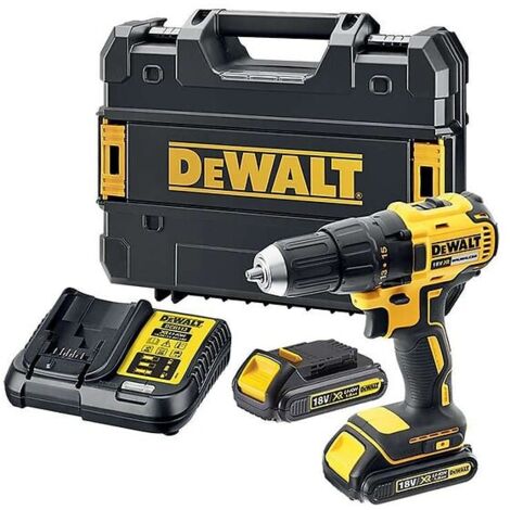 Dewalt – Perceuse-visseuse sans fil 18V DCD777S2T – 2 batteries 1,5Ah – Moteur Brushless – Couple 340W pour bois jusqu'à 30mm
