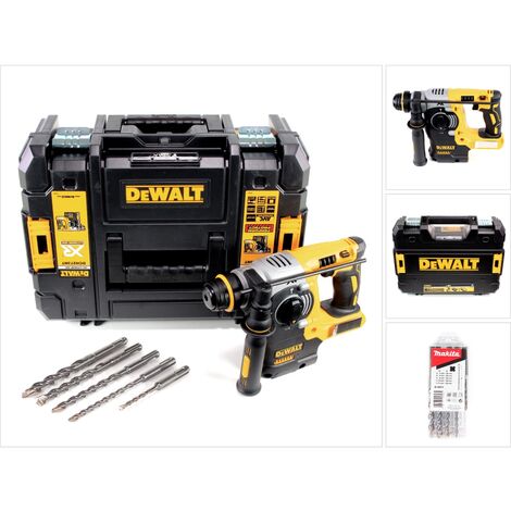 Dewalt – Perforateur-burineur 18V sans fil – Moteur Brushless – 2,1J – SDS-Plus – Coffret TSTAK avec 5 forets – Pour béton et bois dur - DCH 273 NT