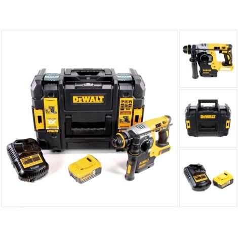 Dewalt – Perforateur sans fil 18V SDS-Plus – Moteur Brushless – 2,1J pour burinage léger – 1 batterie 5,0Ah et chargeur inclus – Boîtier TSTAK