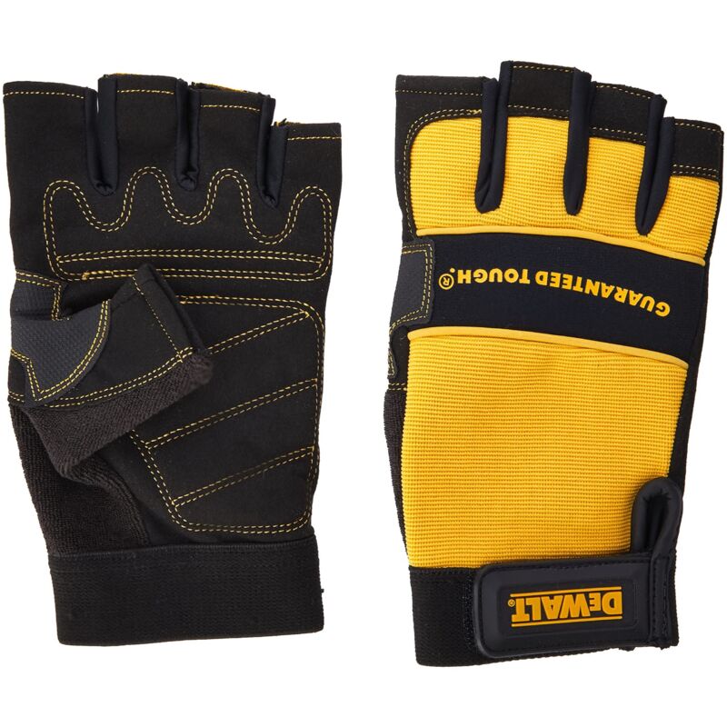 Fingerless Gloves Synthetic Padded Leather Palm and Brow Wipe DEWPERFORM4 - Dewalt