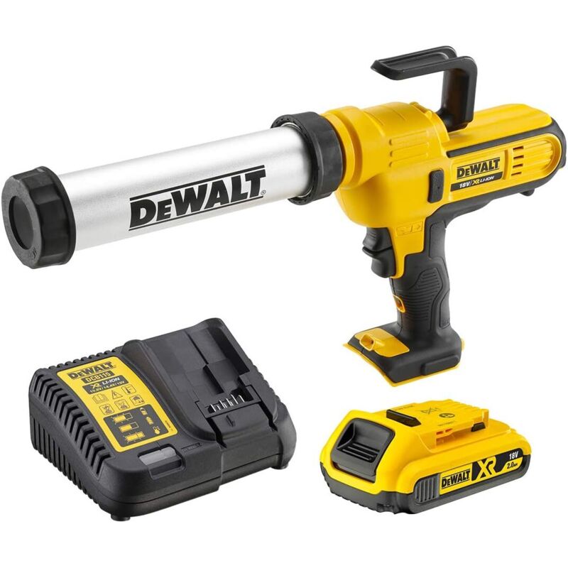 Pistolet à mastic xr 18V - Cartouche 300/400 ml Dewalt avec 1 batterie 18v 2.0 Ah - DCE571D1-QW