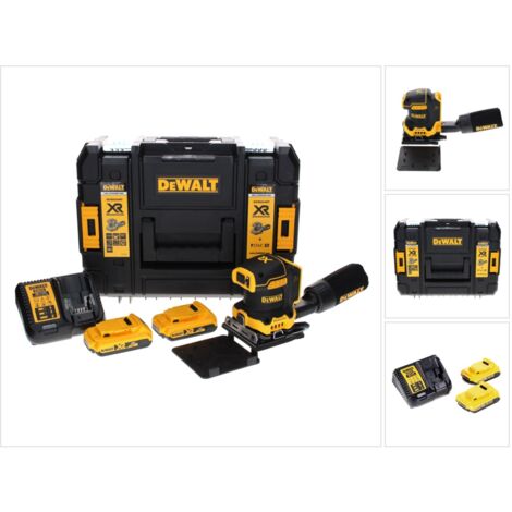 Dewalt – Ponceuse excentrique 125 mm 18V – Moteur Brushless – Vitesse d'oscillation 13500 tr/min – 2 batteries 2.0Ah et chargeur inclus - DCW210D2-QW