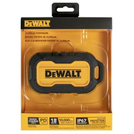Dewalt Portable Powerbank Phone Charger 10,000mAh 2 Port IP67 Dust & WaterProof