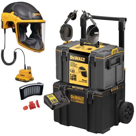 Dewalt Powered Air Purifying Respirator Hard Hat P3 Filter + DS450 Rolling Box