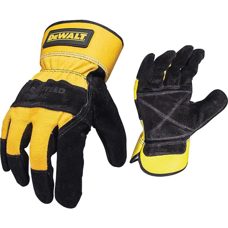 Premium Rigger Work Gloves Double Leather Palms Rubberised Cuffs DPG41L - Dewalt