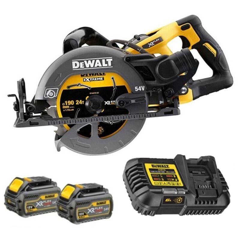 Dewalt DCS577T2-QW Scie circulaire sans fil 54V 190 mm XR Flexvolt - 2 x 6,0 Ah Batteries + chargeur