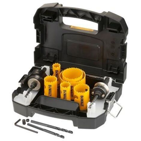 Dewalt – Set de scies cloches bi-métal 10 pcs – Mallette de transport – Pour bois, métal et plastique – Durée de vie jusqu'à 50% plus longue