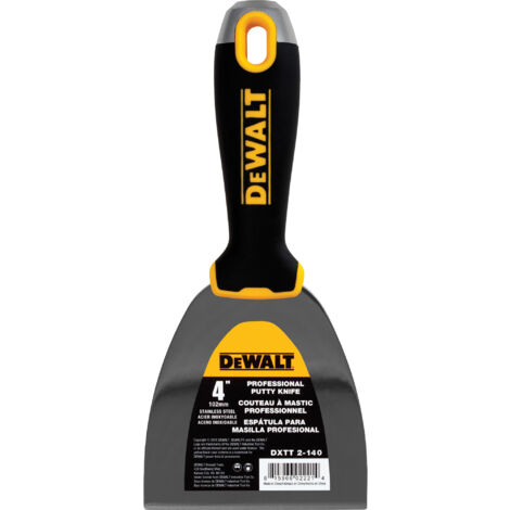 DeWALT Spachtel Edelstahl 102mm Malerspachtel Trockenbau Soft Grip PROFI 2-140