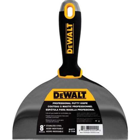 DeWALT Spachtel Profi 8" / 204 mm Malerspachtel Klinge Rostfrei Trockenbau 2-144