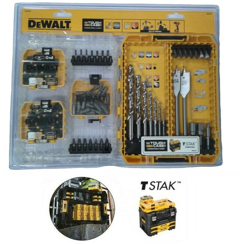 Dewalt - Toughcase Extreme Torsion 105 Pc Drill & Bit Set Medium Tough Case tstak