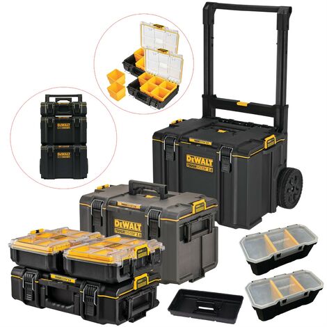 Dewalt Toughsystem 2 DS450 Rolling Mobile Tool Storage Box Trolley +2 Organisers