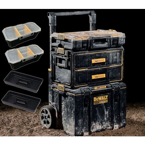 Dewalt Toughsystem 2.0 DS450 Rolling Mobile Tool Chest + 2 Drawer + Organiser