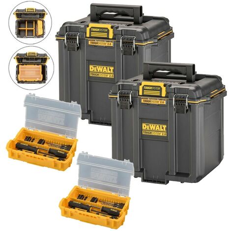 Dewalt Toughsystem 2.0 DWST08035-1 Half Width Deep Tool Box + Tough Case X 2