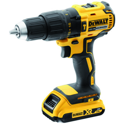DeWalt TRAPANO AVVITATORE CON PERCUSSIONE 18V DCD778D2T-QW 2 batterie 2,0 Ah in valigetta Tstak