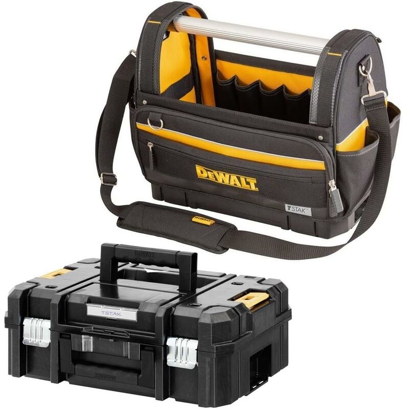 Dewalt - Tstak Bottom Large Pro Open Mouth Tote Bag 18 Toolbag + Tstak 2 Case