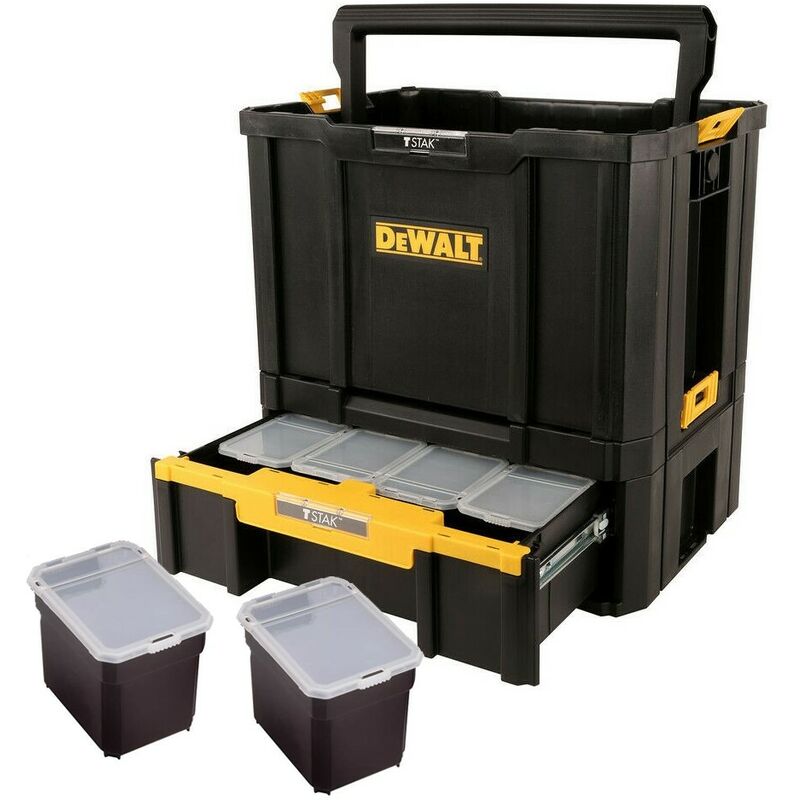 Dewalt - Tstak iii Combo - Carry Open Tote Tool Box Carrier + Deep Drawer Case