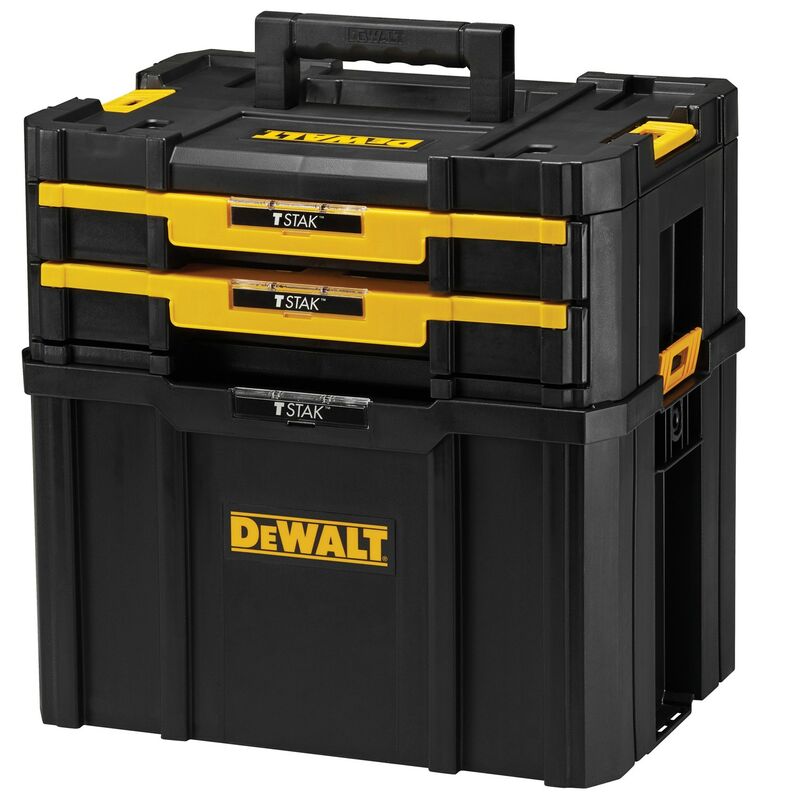 Dewalt - Tstak iv Combo - Carry Open Tote Tool Box Carrier + 2 Drawer Organiser