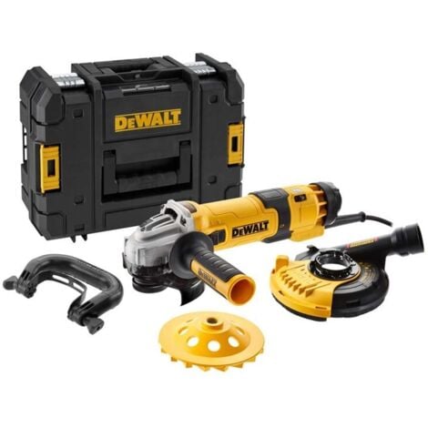 DEWALT 1500W 125mm Smerigliatrice Angolare a Velocità Variabile con Interruttore No-Volt - Kit di Levigatura, DWE4257KT-QS