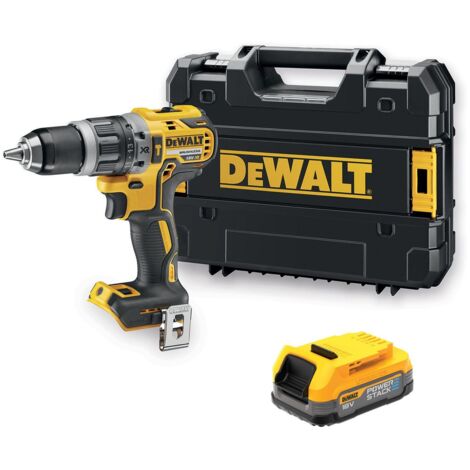 DeWALT Utensili - Trapano a percussione a batteria da 18 V, 1 batteria POWERSTACK da 1,7, senza caricabatterie DCD796E1T
