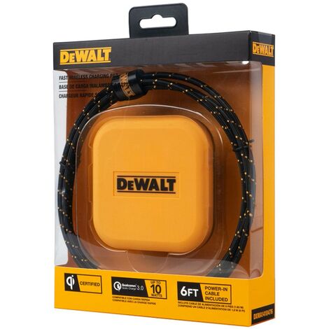 Dewalt Wireless QI Fast Charging Phone Charger Pad with Kevlar Type C USB Cable