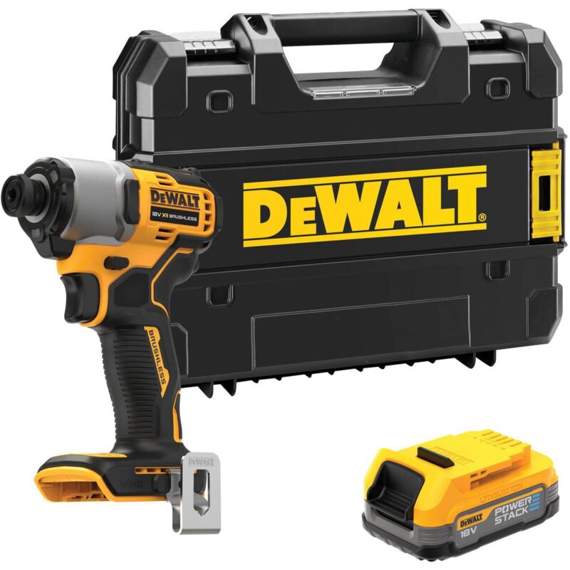 Clé à choc sans fil DCF840E1T Dewalt 1x 1,7 Ah Powerstack batterie dans tstak