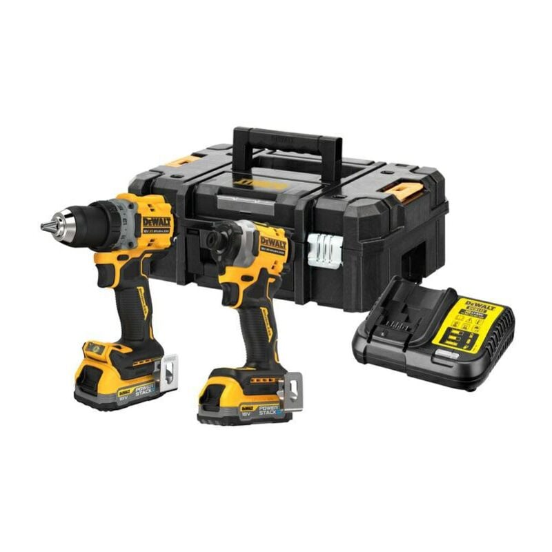Image of Dewalt - zestaw combo 18v wkętarka dcd800 + zakrętarka dcf850 2x1,7ah powerstack dck2051e2t