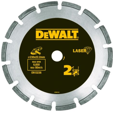 DeWALT Zubehör - Diamanttrennscheibe für abrasive Materialien 230x22,23 mm DT3773