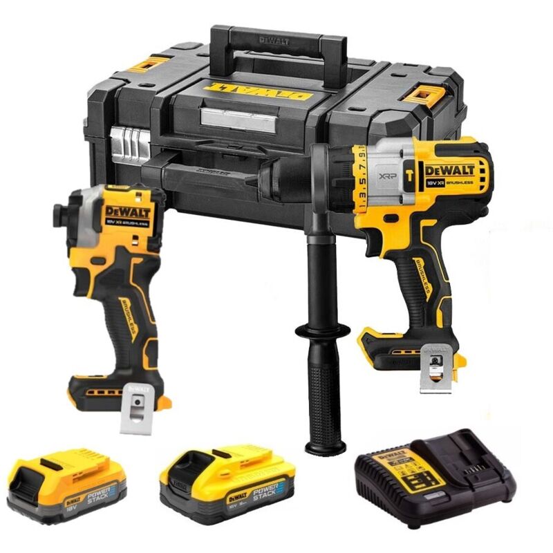 Dewalt DCK2052H1E1T QW Set DCD999 perceuse à percussion et DCF850 clé à choc sans fil 18V 1X5.0Ah + 1X1.7Ah Batteries PowerStack + chargeur en coffret