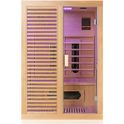 Dewello Infrarotkabine Infrarotsauna HAMLIN 130cm x 105cm inkl. Keramikstrahler, Karbon Bodenstrahler