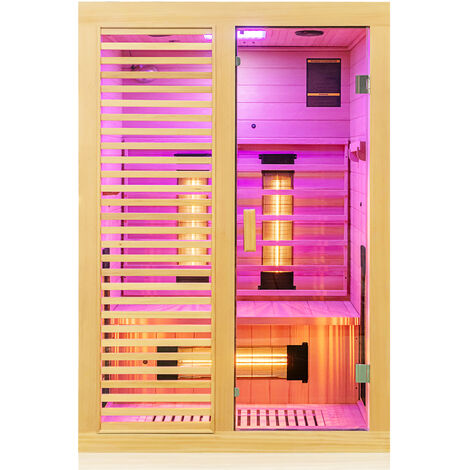 Dewello Infrarotkabine Infrarotsauna Wärmekabine HAMLIN 130cm x 105cm inkl. Vollspektrumstrahler, Bodenstrahler