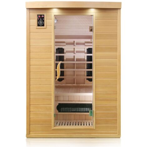 Dewello Infrarotkabine Infrarotsauna Wärmekabine LAVAL PLUS 135cm x 105cm inkl. Keramikstrahler, Bodenstrahler