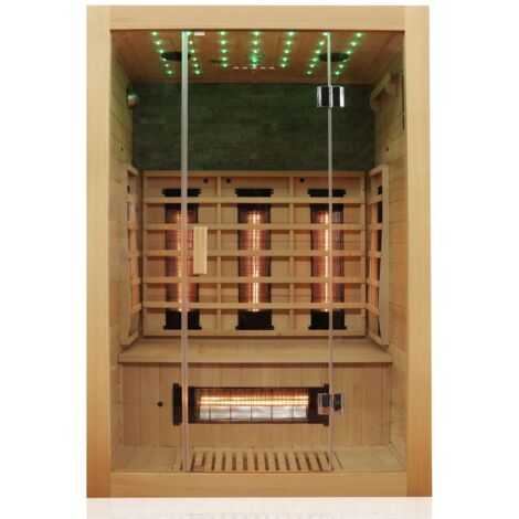 Dewello Infrarotkabine Infrarotsauna Wärmekabine MILTON 135cm x 105cm inkl. Vollspektrumstrahler, Bodenstrahler