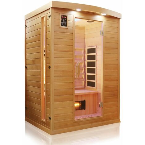 Dewello Infrarotkabine Infrarotsauna Wärmekabine PIERSON 135cm x 105cm inkl. Vollspektrumstrahler, Bodenstrahler