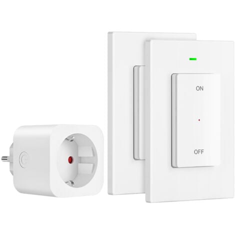 DEWENWILS Enchufe inalámbrico con 2 controles remotos, 3680 W, ampliable, alcance de 30 m