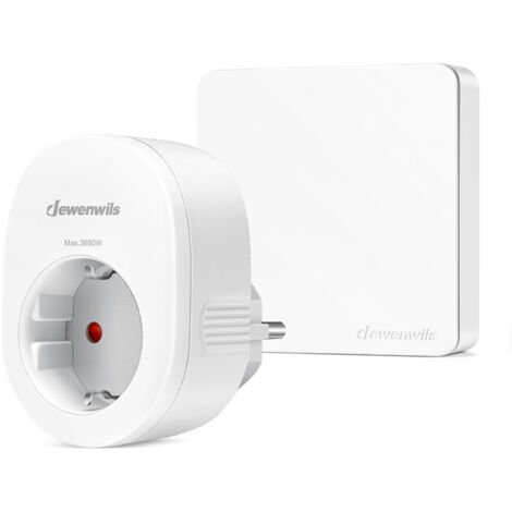 DEWENWILS Enchufe Inalámbrico con Mando a Distancia, 3680W, 16A, Alcance 30 m, Interruptor de Pared Inalámbrico de Encendido/Apagado, Juego de Enchufes Inalámbricos, Interruptor de Luz Ampliable para 