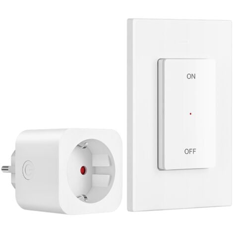 DEWENWILS Funk Steckdosen-Set, 16A 3680W, Abnehmbarer Wandschalter, 30M Reichweite
