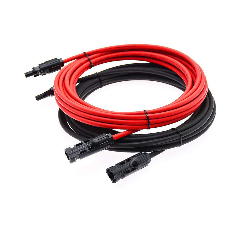 1 paire de câbles d'extension de panneau solaire 4 mm² 12 awg avec connecteurs de fils solaires pv pour système solaire 5 m - Dewin