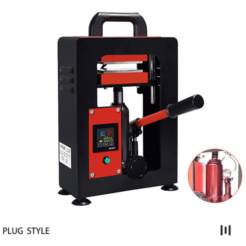 10T Machine de presse à chaud hydraulique manuelle double plaque chauffante Machine d'extraction de colophane 6x12cm eu - Dewin