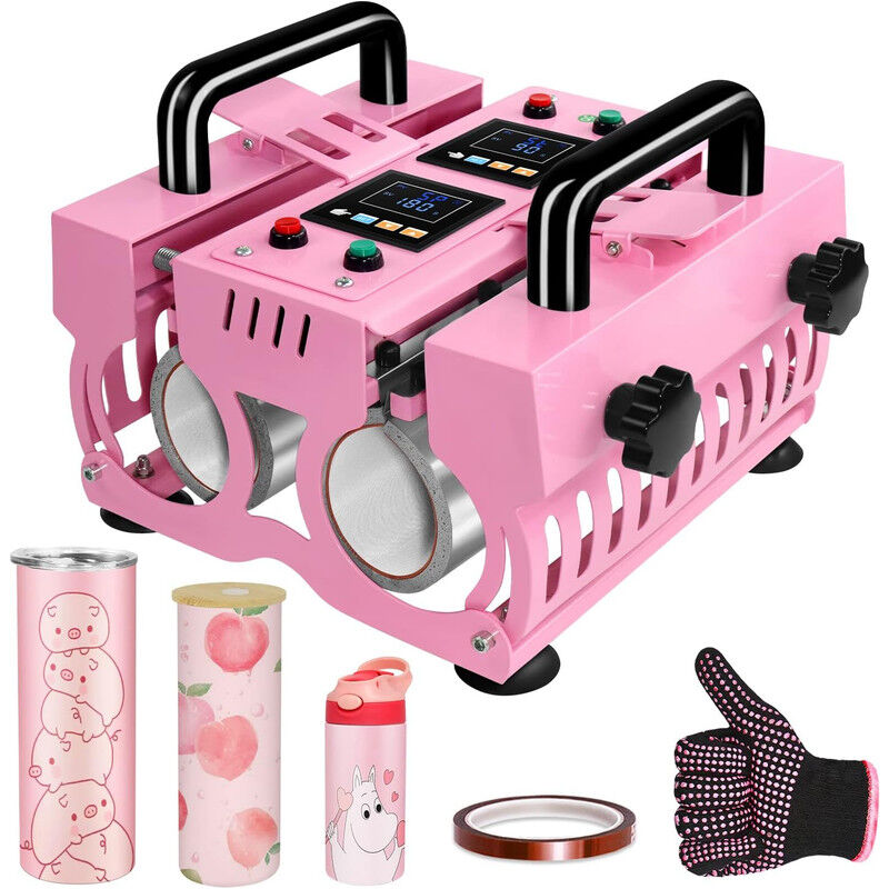 Dewin - 11-30oz Double Station Tasse Presse Machine 1000W diy Tasse Sublimation Chaleur Presse Machine eu 220V