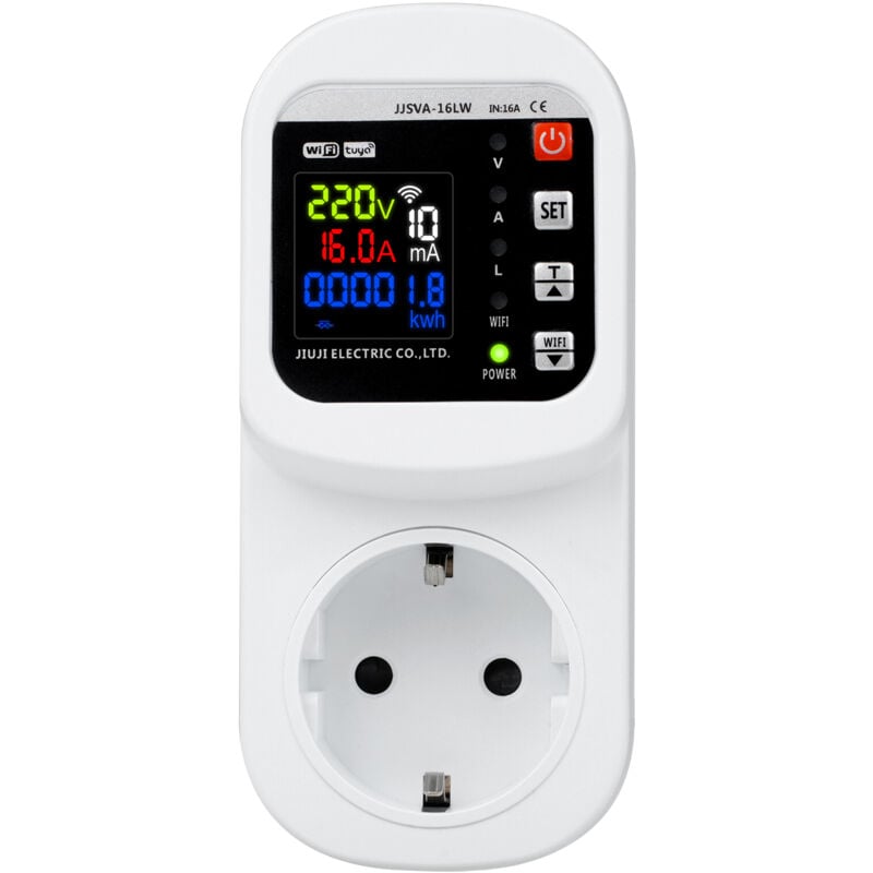 Dewin - 16A WiFi Prise Intelligente Compteur D'électricité Tension Réglable Protecteur De Fuite De Courant Prise ue