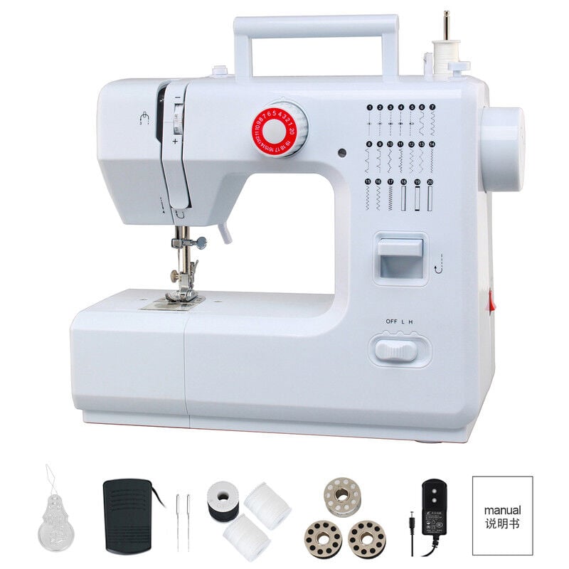 20 Points Mini Machine à Coudre Multifonctionnelle Machine à Coudre électrique Domestique avec pédale - Dewin
