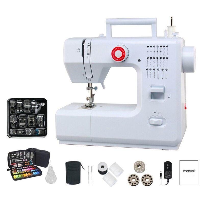 618 20-stitch household electric sewing machine + 97-piece sewing kit + 11-piece presser foot set European standard - Dewin