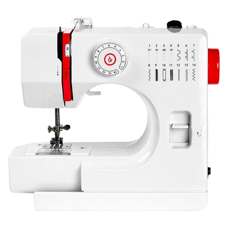 DEWIN 725A Mini machine à coudre domestique électrique 14 points avec table d'extension EU
