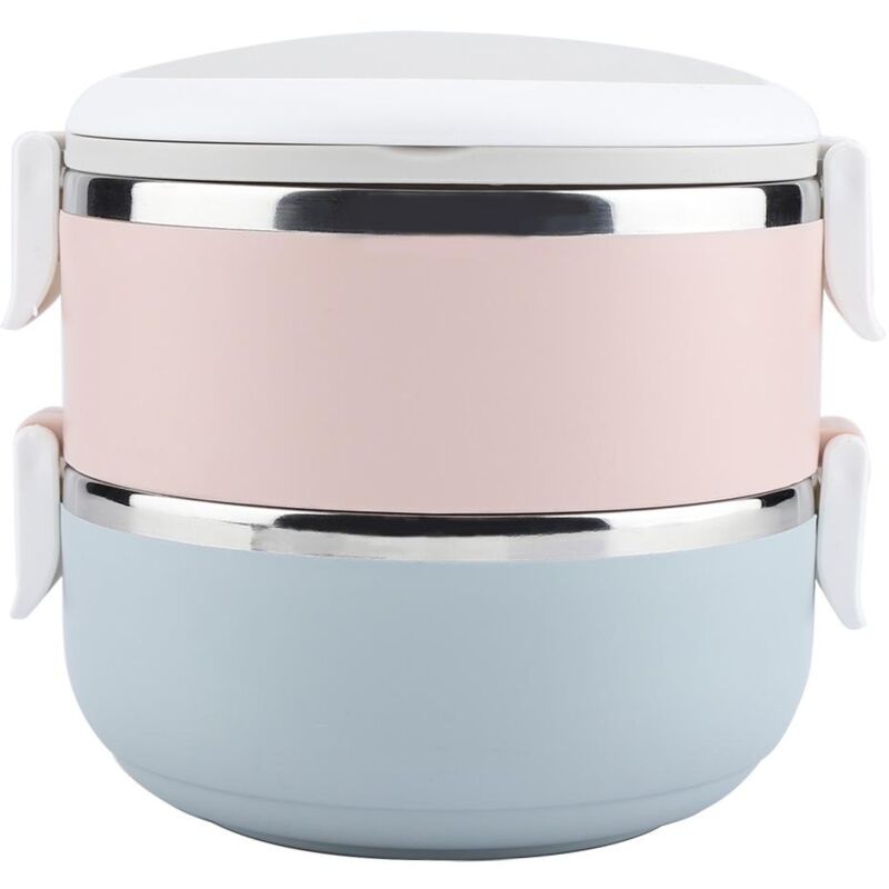 Dewin - Boîte à Lunch Thermique Boîte à Bento isolée en Acier Inoxydable Récipient Alimentaire pour Le Bureau de l'école (2 Couches 1400 ml