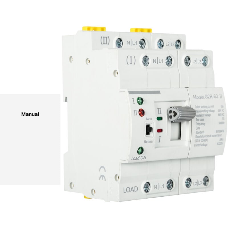 Commutateur de Transfert G2R Din Rail 4P 63A ats Double Puissance Commutateur de Transfert Automatique Sélecteurs électriques 220V - Dewin
