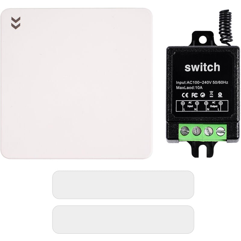 Dewin - Household Wireless Remote Control Switch rf 433MHz Smart Light Wall Panel Switch AC100-240V 10A