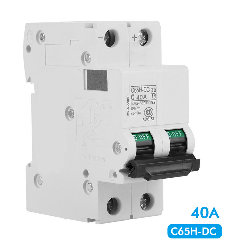 Dewin - Disjoncteur Miniature, Commutateur d'énergie Solaire, Disjoncteur Miniature cc Basse Tension pour Système de Réseau de Panneaux Solaires,