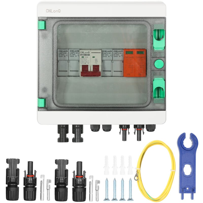 Boîte de combinateur solaire photovoltaïque à 2 chaînes, boîte de combinateur solaire photovoltaïque 2 en 1 boîte de distribution en plastique