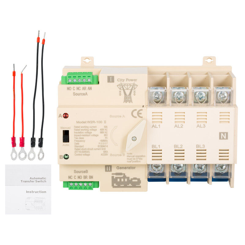 Sélecteur électrique sans interruption de commutateur de transfert automatique à double puissance 4P, commutateurs de commande de transfert de