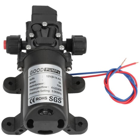 DEWIN Self-Priming Pump DC 12V 0.9Mpa 6L/Min - High Pressure Diaphragm Pump 70W